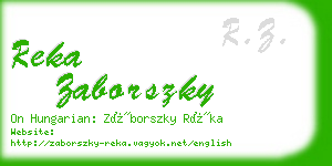 reka zaborszky business card